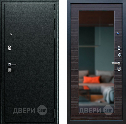 Входная металлическая Дверь АСД Next-1 с зеркалом Венге поперечный