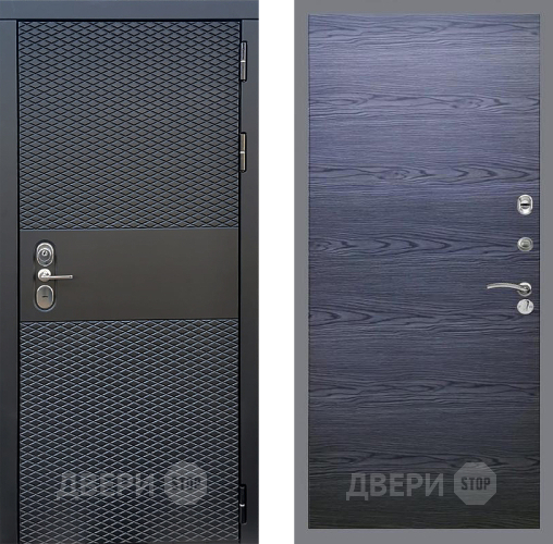 Входная металлическая Дверь Стоп БЛЭК CISA Гладкая Дуб тангенальный черный