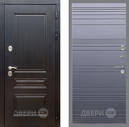 Входная металлическая Дверь Стоп МЕГАПОЛИС Лайн Силк титан