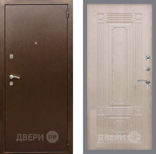 Дверь Рекс (REX) 1А Медный Антик FL-2 Беленый дуб