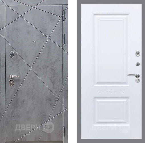 Дверь Рекс (REX) 13 Бетон Темный Смальта Силк Сноу